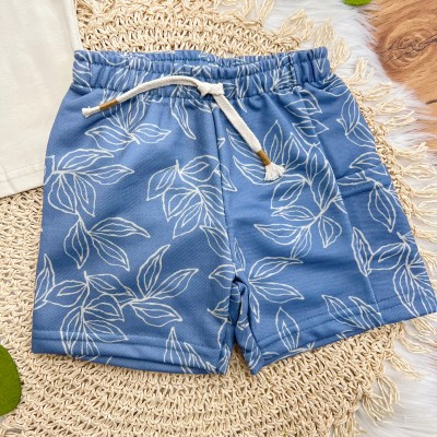 Conj. Camiseta Resort Lifestyle e Bermuda - Areia e Azul Jeans